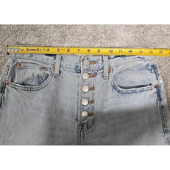 Pistola Charlie High-Rise Straight Distressed Button Fly Jeans Light Wash Sz 26 - Picture 6 of 10